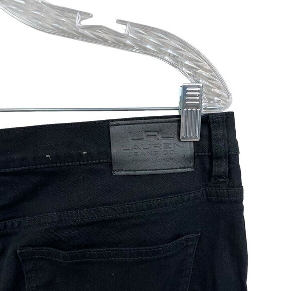 LRL Ralph Lauren Womens Jeans Stretch Tapered Leg 5 Pockets Zip Fly Black Sz 16 - Picture 8 of 8